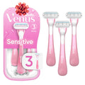 Gillette Venus Sensitive Womens Disposable Razors - Single Package of 3 Razors