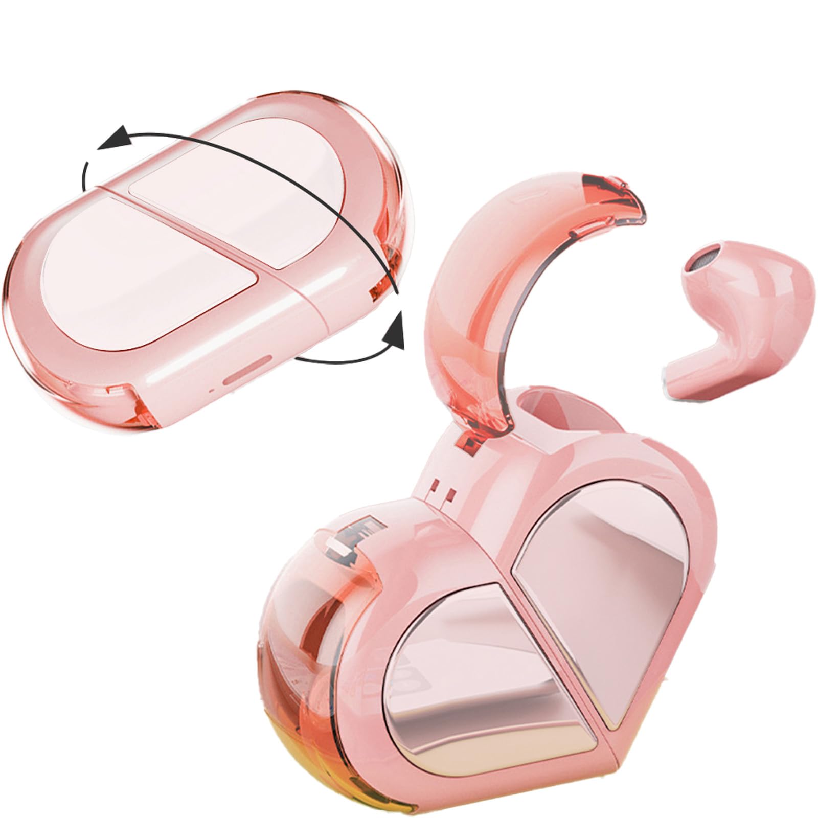 Sioroch Wireless Bluetooth Earphones Bluetooth Earphones 5.3 Couples Wireless Bluetooth Earphones Suitable for Running Work Reading Sleep (Pink)